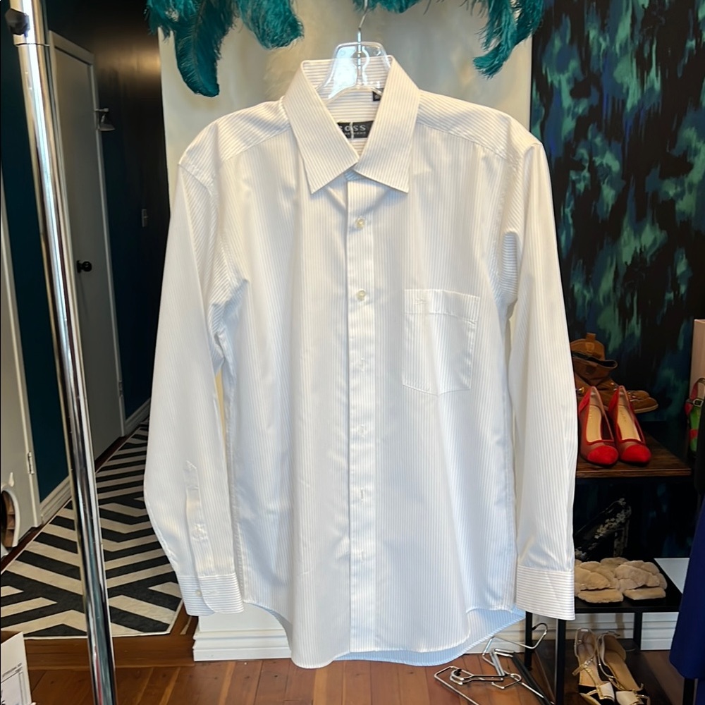 Men's White Striped Shirt
